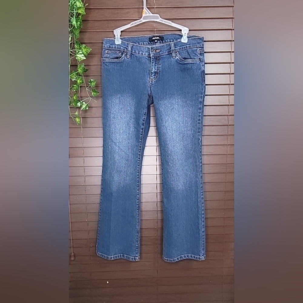 Daisy Fuentes Y2K Size 10P Medium Wash Bootcut Boho Hippie Jean Stretch